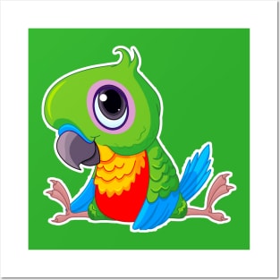 cute parrot Posters and Art